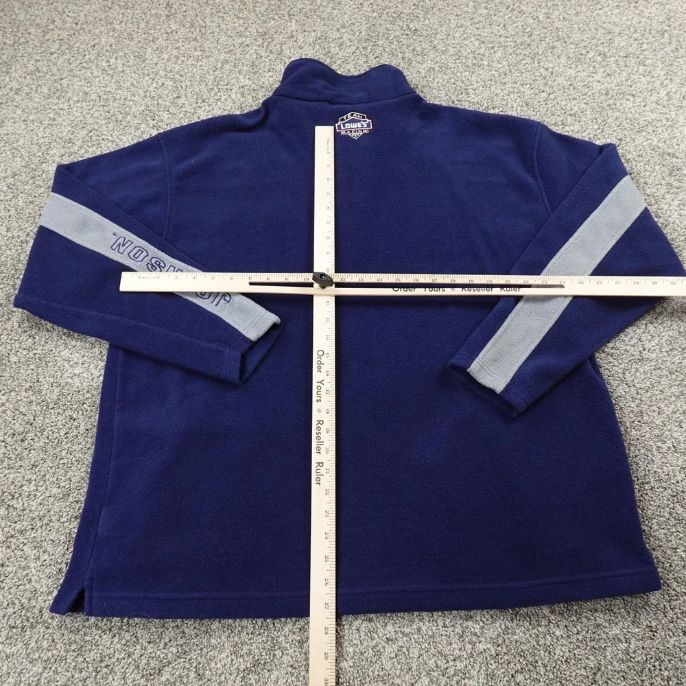 Jimmie Johnson Sweater Mens L Blue NASCAR Racing‎ 48 Car 1/4 Zip Fleece Pullover